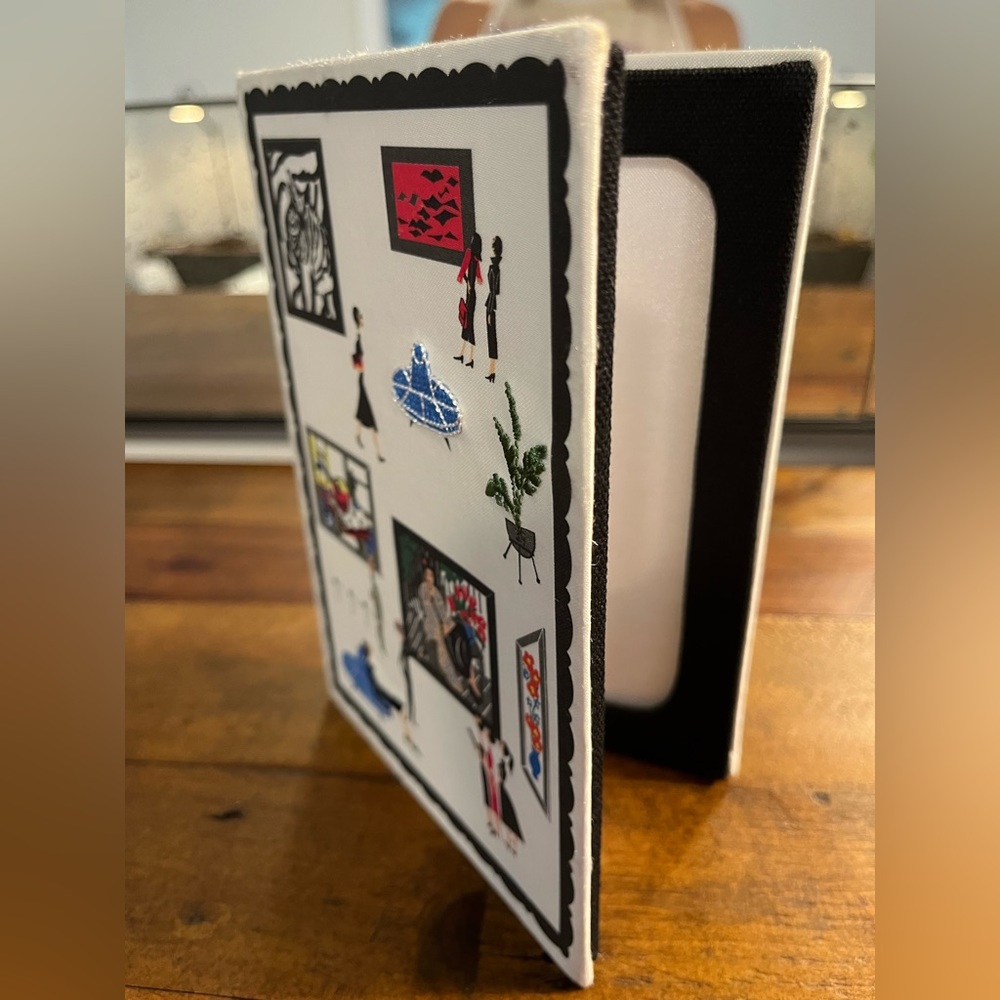 Embroidered dual photo frame, gently used